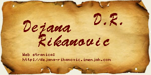 Dejana Rikanović vizit kartica
